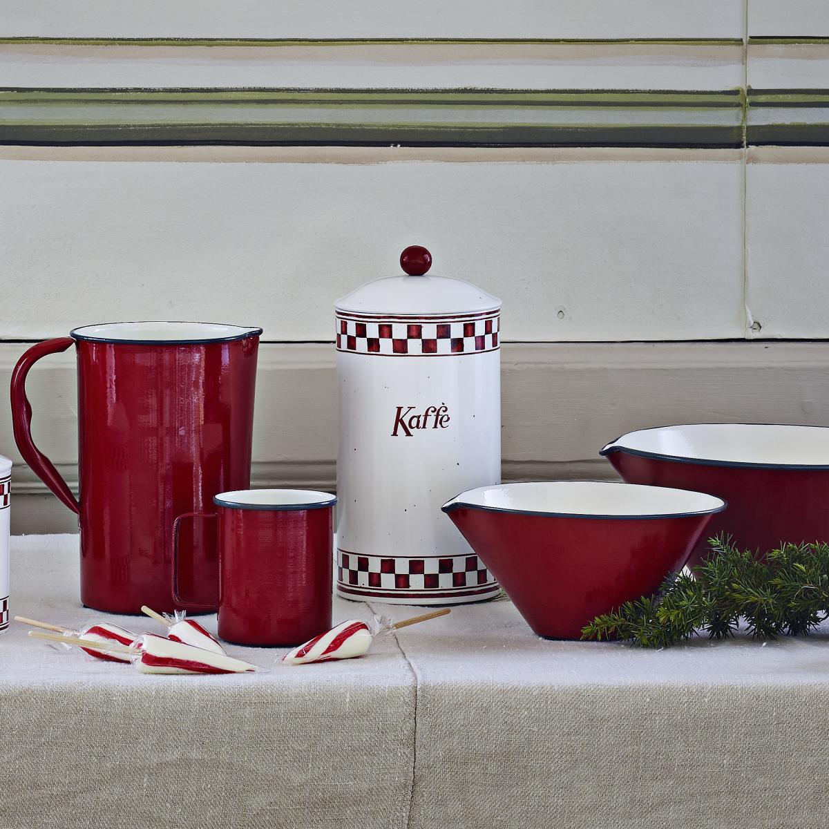 Plåtburk rödrutig kaffe - Hus-modern.se