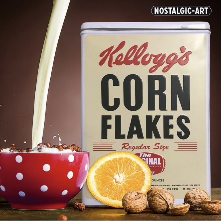  Plåtburk Hög Rekt XL Kelloggs Logo - Hus-modern.se