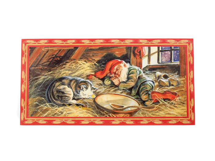 Julbonad sovande tomte med katt - Hus-modern.se