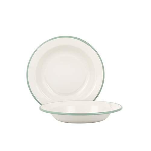 Kockums Djuptallrik i emalj Creme/Grn frn Kockums - Hus-modern.se