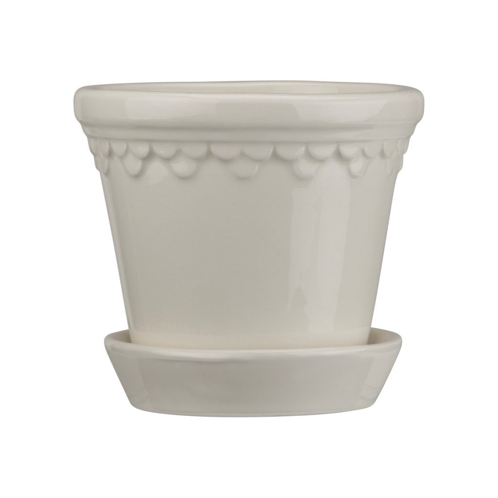 Bergs Potter Kpenhamn Kruka och fat - Vit 21 cm - Hus-modern.se
