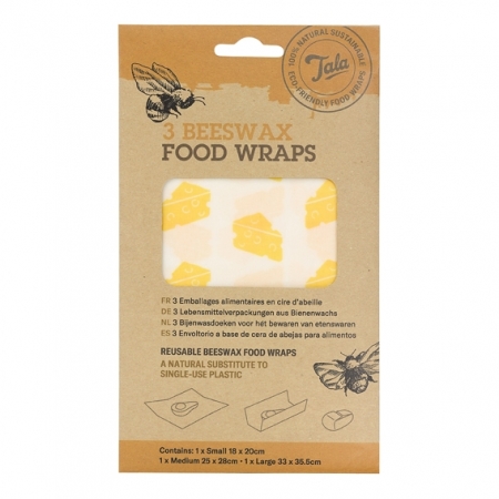 Bee's wax wrap Matfolie av bivax - 3 st a' 18 x 20 cm, 25 x 28, 33 x 35,5 - Hus-modern.se